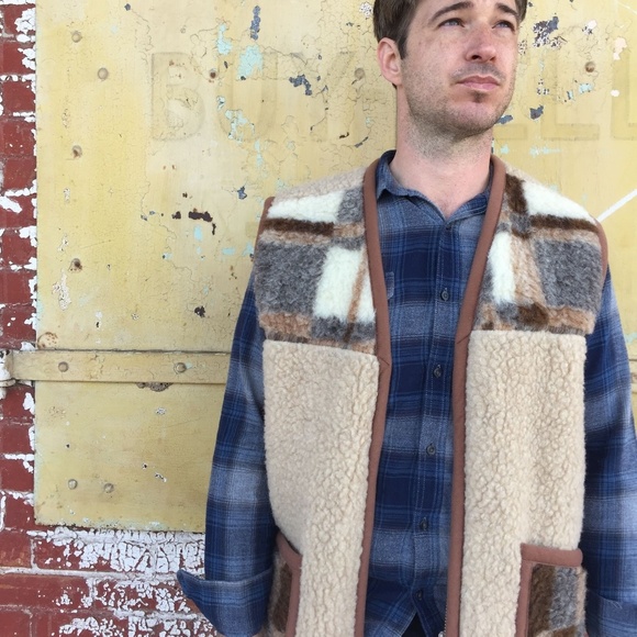 Vintage Other - Vintage sherpa vest XL real wool